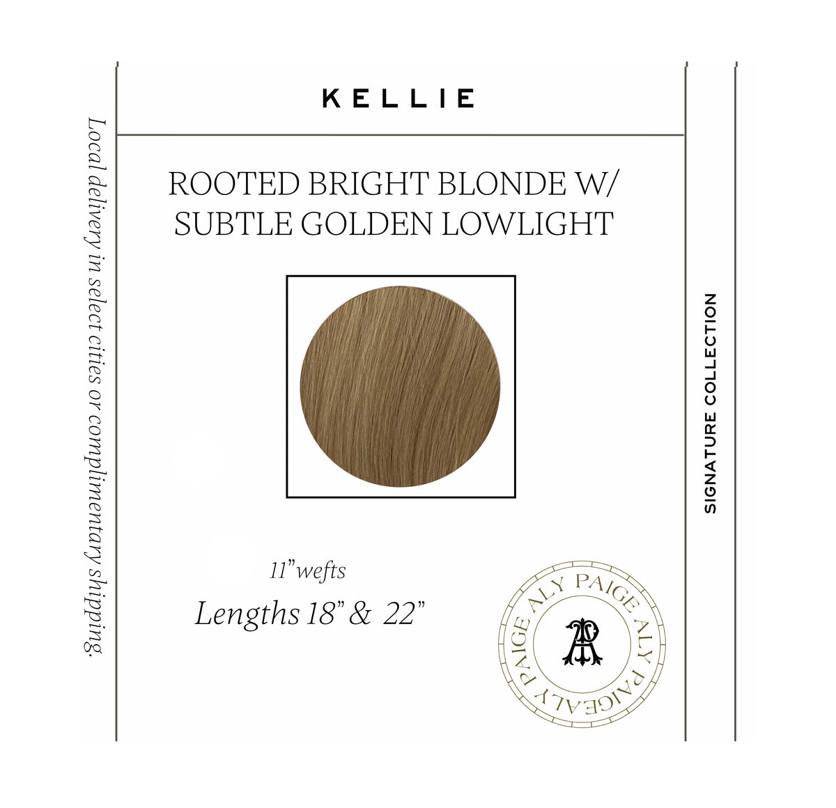 Kellie hair color swatch with description on a white background